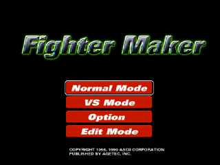 Fighter Maker title screen for Playstation